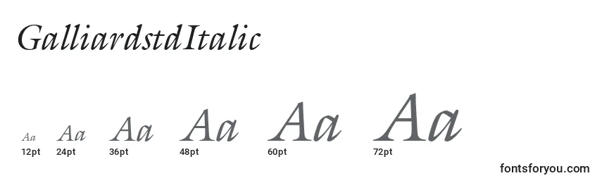 Размеры шрифта GalliardstdItalic