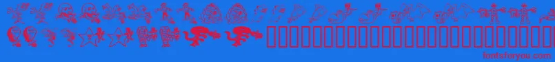 Killmecraig Font – Red Fonts on Blue Background