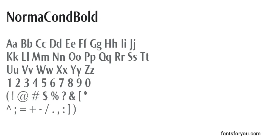 Шрифт NormaCondBold – алфавит, цифры, специальные символы