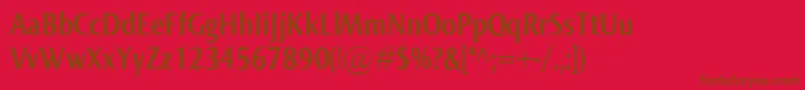 NormaCondBold Font – Brown Fonts on Red Background