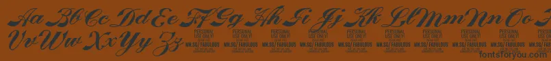 Fonte FabulousPersonalUse – fontes pretas em um fundo marrom