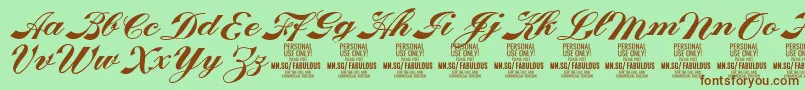FabulousPersonalUse Font – Brown Fonts on Green Background