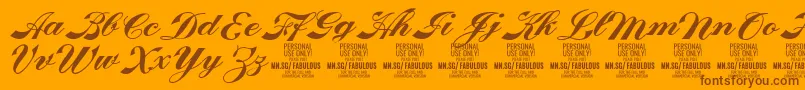 FabulousPersonalUse-Schriftart – Braune Schriften auf orangefarbenem Hintergrund