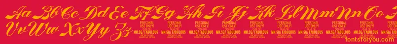 FabulousPersonalUse Font – Orange Fonts on Red Background
