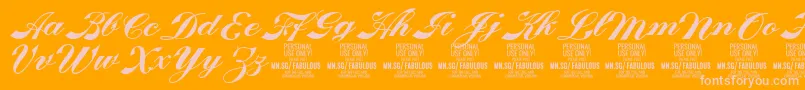 Шрифт FabulousPersonalUse – розовые шрифты на оранжевом фоне