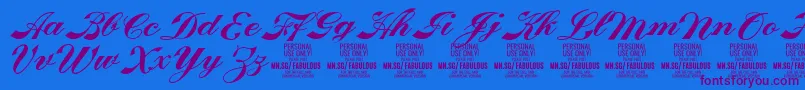 FabulousPersonalUse Font – Purple Fonts on Blue Background