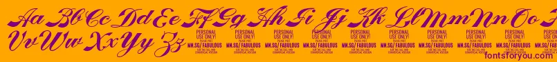 FabulousPersonalUse Font – Purple Fonts on Orange Background