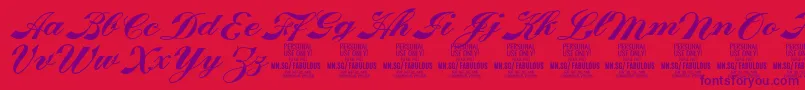 FabulousPersonalUse Font – Purple Fonts on Red Background