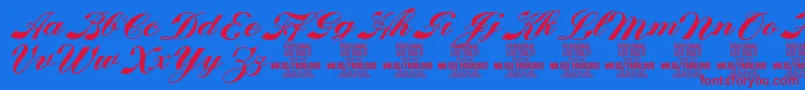 FabulousPersonalUse-Schriftart – Rote Schriften auf blauem Hintergrund