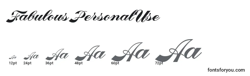 FabulousPersonalUse Font Sizes