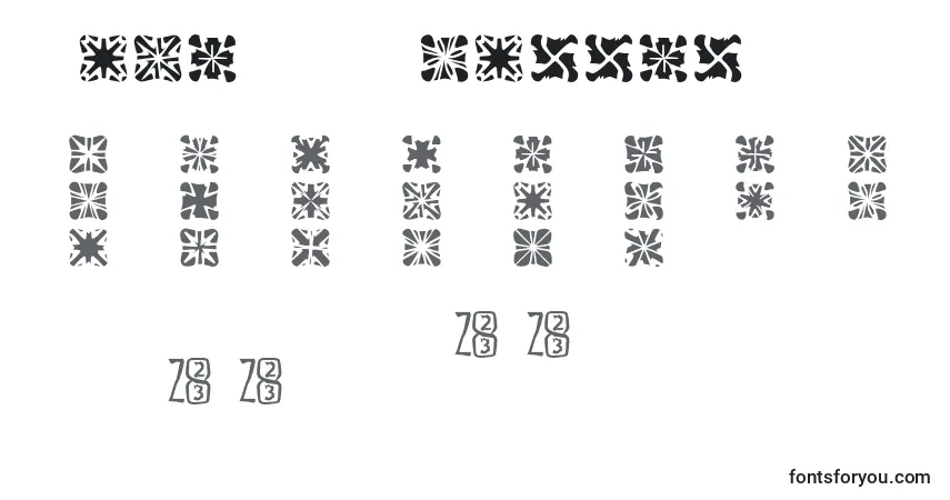 Шрифт Zone23Crosses – алфавит, цифры, специальные символы