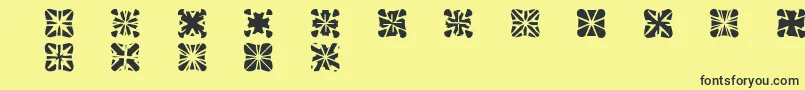 Zone23Crosses Font – Black Fonts on Yellow Background