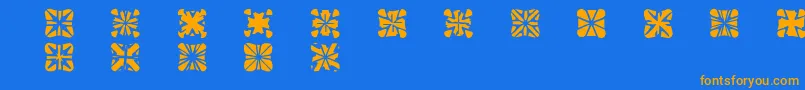 Zone23Crosses-Schriftart – Orangefarbene Schriften auf blauem Hintergrund
