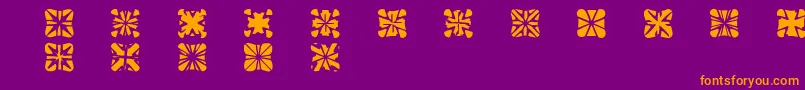 フォントZone23Crosses – 紫色の背景にオレンジのフォント