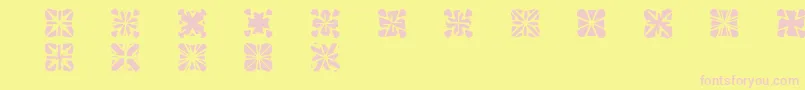 Czcionka Zone23Crosses – różowe czcionki na żółtym tle