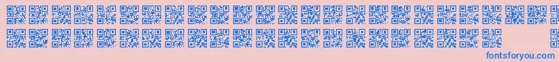 フォントQrFontTfb – ピンクの背景に青い文字