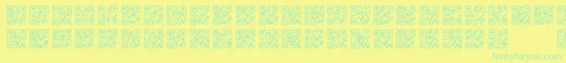 Czcionka QrFontTfb – zielone czcionki na żółtym tle