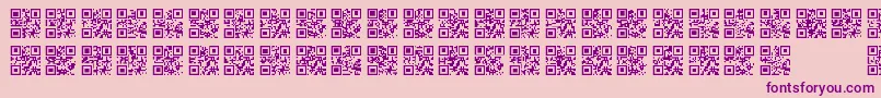 QrFontTfb-Schriftart – Violette Schriften auf rosa Hintergrund