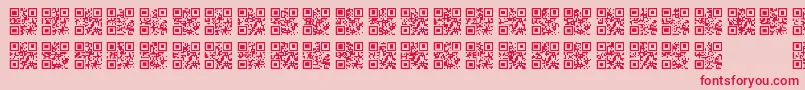 Więcej informacji o czcionce QrFontTfb Czcionka QrFontTfb – czerwone czcionki na różowym tle