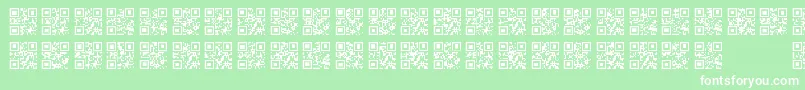 Шрифт QrFontTfb – белые шрифты на зелёном фоне
