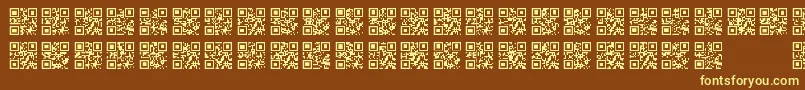 Fonte QrFontTfb – fontes amarelas em um fundo marrom