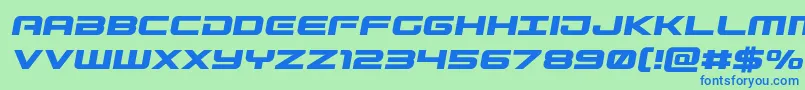 Gunshipsemital Font – Blue Fonts on Green Background