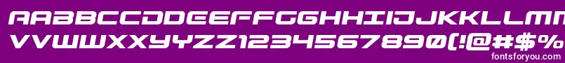 フォントGunshipsemital – 紫の背景に白い文字