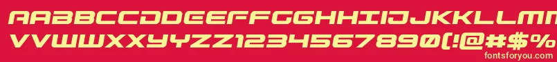 Gunshipsemital Font – Yellow Fonts on Red Background