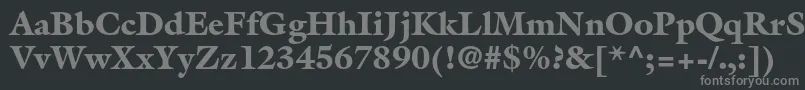 フォントGalliardstdBlack – 黒い背景に灰色の文字