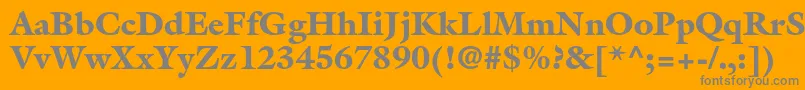 フォントGalliardstdBlack – オレンジの背景に灰色の文字