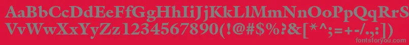 フォントGalliardstdBlack – 赤い背景に灰色の文字