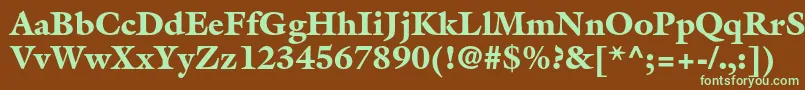 GalliardstdBlack Font – Green Fonts on Brown Background