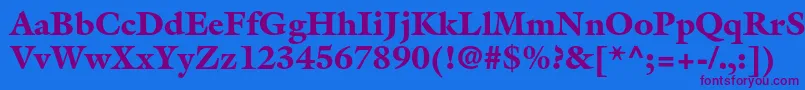 GalliardstdBlack Font – Purple Fonts on Blue Background