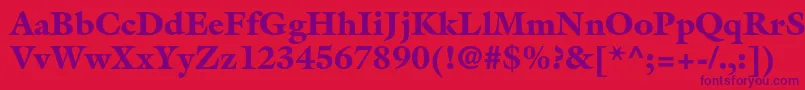 GalliardstdBlack Font – Purple Fonts on Red Background