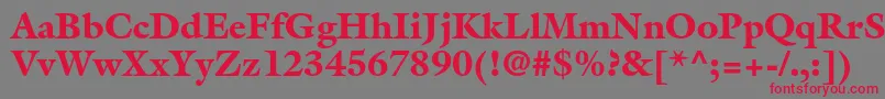 フォントGalliardstdBlack – 赤い文字の灰色の背景