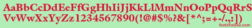 GalliardstdBlack Font – Red Fonts on Green Background