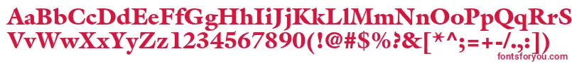 フォントGalliardstdBlack – 白い背景に赤い文字