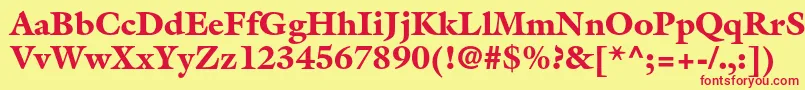 Czcionka GalliardstdBlack – czerwone czcionki na żółtym tle