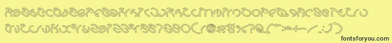 GraphicDreamHollow Font – Black Fonts on Yellow Background