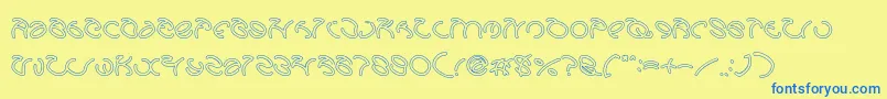 GraphicDreamHollow Font – Blue Fonts on Yellow Background