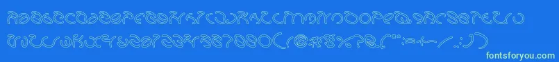 GraphicDreamHollow Font – Green Fonts on Blue Background