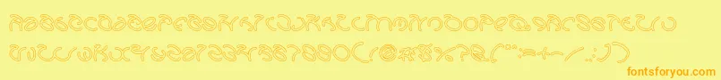 GraphicDreamHollow Font – Orange Fonts on Yellow Background