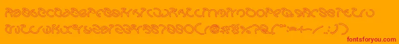 GraphicDreamHollow Font – Red Fonts on Orange Background