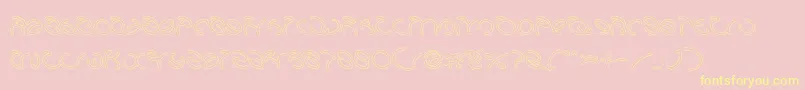 GraphicDreamHollow-Schriftart – Gelbe Schriften auf rosa Hintergrund