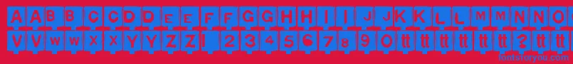 Typon Font – Blue Fonts on Red Background