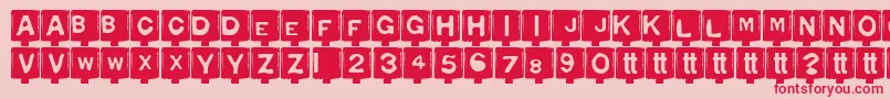 Typon-Schriftart – Rote Schriften auf rosa Hintergrund
