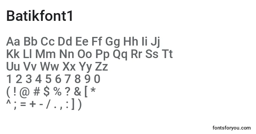 Batikfont1 font – alphabet, numbers, special characters
