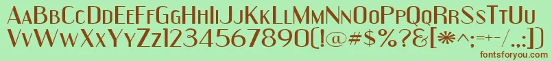 EngebrechtreExpanded Font – Brown Fonts on Green Background