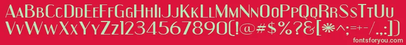 フォントEngebrechtreExpanded – 赤い背景に緑の文字