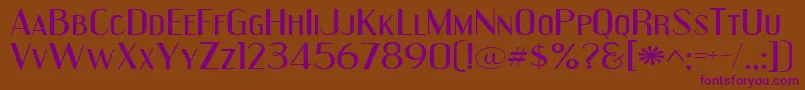 EngebrechtreExpanded Font – Purple Fonts on Brown Background